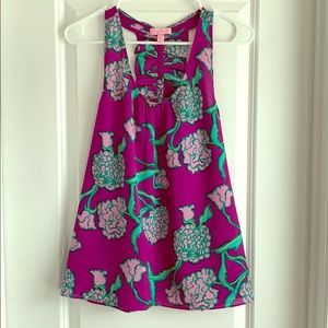 Lilly Pulitzer Silk Tank Top sz MD